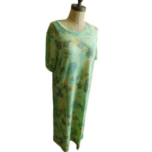 Logo by Lori Goldstein Size L Large Artsy STRETCH Knit Dress - Picture 2 of 3